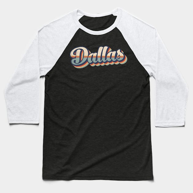 Dallas // Retro Vintage Style Baseball T-Shirt by Stacy Peters Art